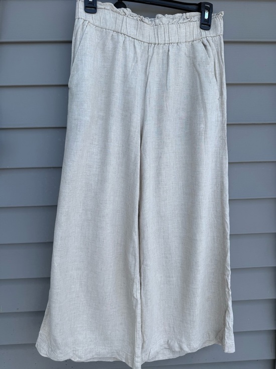 LOFT Pants - LOFT Beige/Oatmeal Elastic-Waist Linen Blend Pants